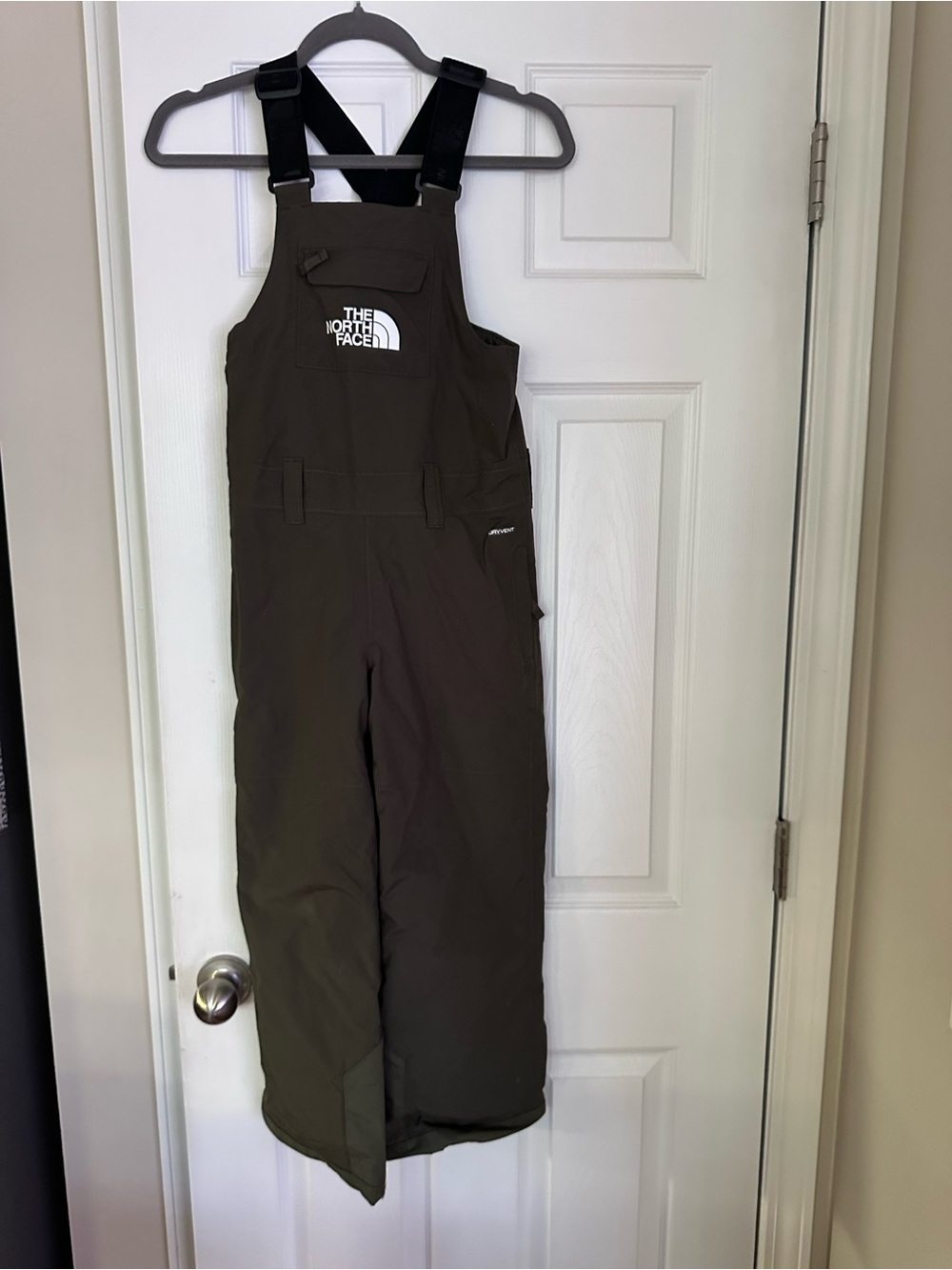 The North Face Black Strap Bib Snow Pant Overalls with Logo